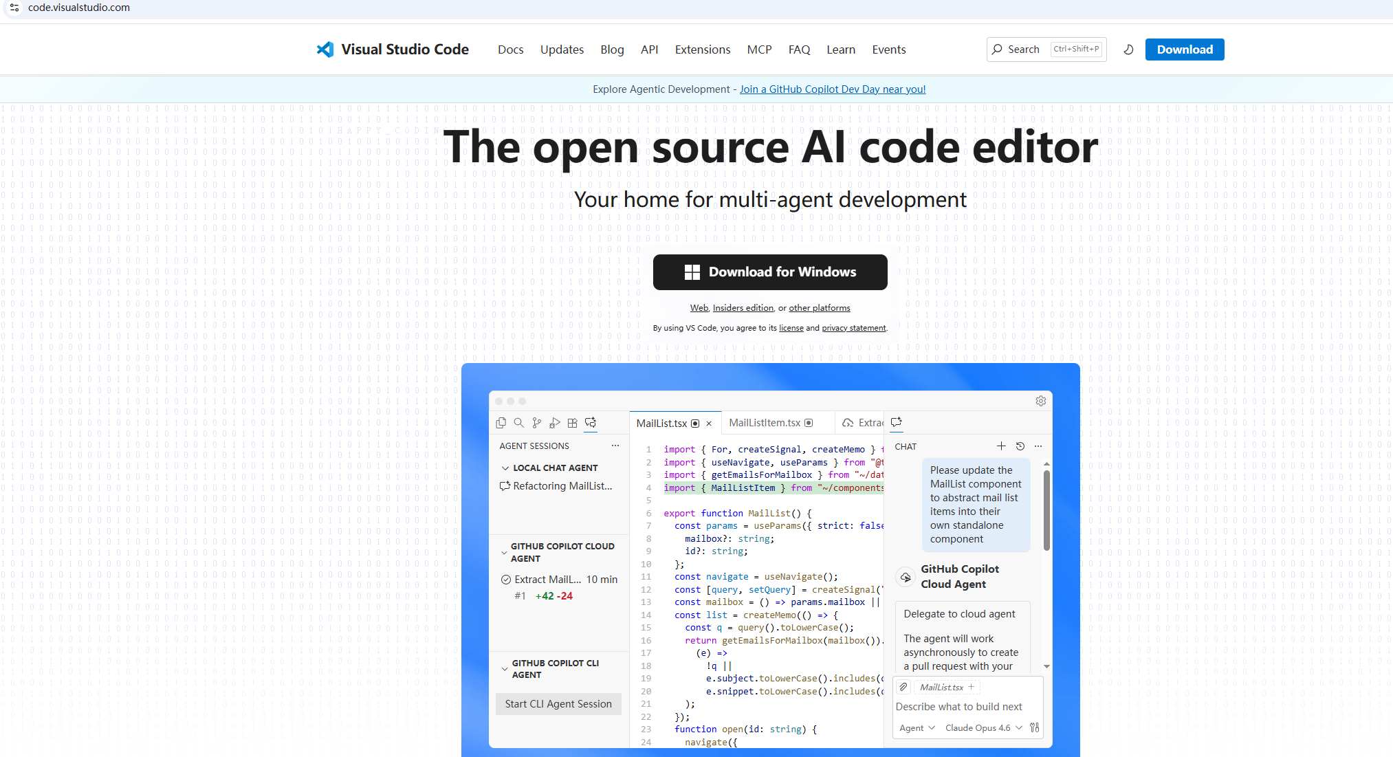 VS Code 官网下载页面